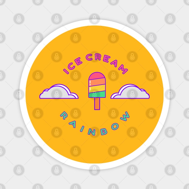 rainbow ice cream kids gift Magnet by AlfinStudio